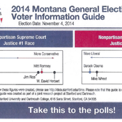 The flier sent to Montana voters by political scientists at Stanford University and Dartmouth College to study voter interest in nonpartisan races. Fliers were also sent to voters in California and New Hampshire.