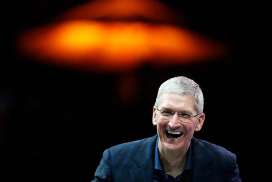 Apple CEO Tim Cook speaks at the WSJD Live conference in Laguna Beach, Calif, Oct. 27, 2014.