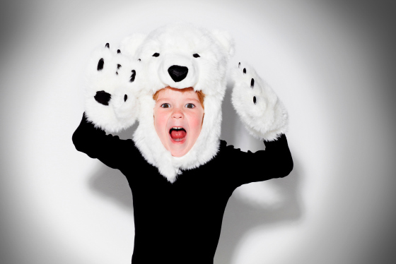 kid in polar bear costume