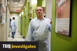 Dr. Behzad Nazari at his remaining dental clinic in Houston Friday, April 25, 2014. Nazari operated 3 clinics in Houston with 15 licensed dentists. After the state alleged he had committed Medicaid fraud and began withholding payments, he sold two clinics. He has challenged the state's payment hold in court.
