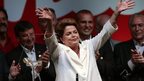 Dilma Rousseff celebrates victory in Brazil's presidential election