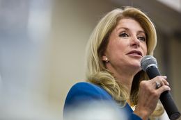 Senator Wendy Davis addresses the Texas Democratic Women’s Convention in Austin, TX.