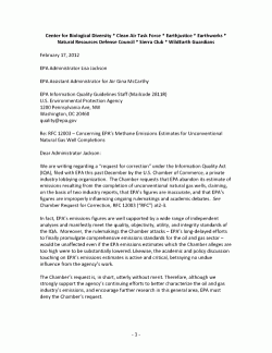 Joint comments opposing abandonment of EPA methane emission estimates for unconventional gas wells