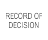 Record Of Decision
