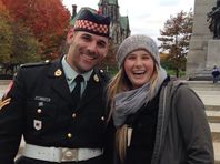 Cpl. Nathan Cirillo, shown with Steph Winsor, was killed while on post at the National War Memorial in Ottawa.