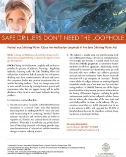 Safe Drillers Don’t Need the Halliburton Loophole