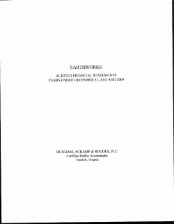 EARTHWORKS’ 2010 Audited Financial Statements