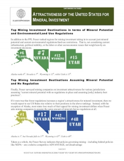 Attractiveness of the United States for Mineral Investment