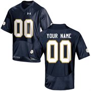 Mens Notre Dame Fighting Irish Under Armour Navy Blue Custom Replica Football Jersey