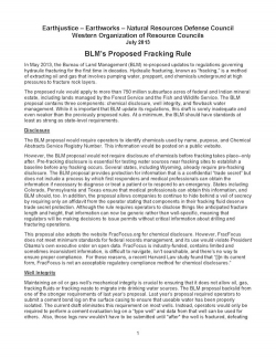BLM’s Proposed Fracking Rule