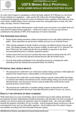 USFS Mining Rule Proposal