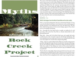 Myths about the Rock Creek Project