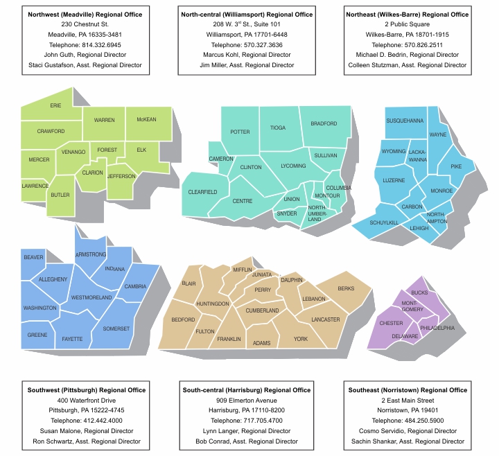 image map of DEP Regions
