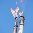 A flare erupts from a refinery stack in Corpus Christi