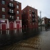 A street is flooded on Coney Island after Hurricane Irene hit, in New York, August 28, 2011.