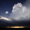 A supercell storm west of Newcastle, Texas tries to build up strength April 9, 2013.