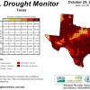 The current drought map for the state of Texas, courtesy of the U.S. Drought Monitor.