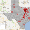 Where West Nile has shown up in Texas.