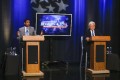 Ro Khanna, left, and Rep. Mike Honda during their televised debate this month. John Green/Associated Press