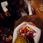 Sierra Lewter grabs a coveted candy after trick-or-treating on Halloween. 