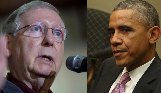 Sen. Mitch McConnell (R-Ky.) and President Barack Obama.