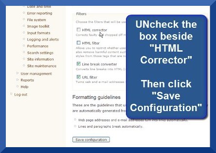 Drupal - HTML Corrector