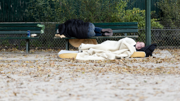 File photo of homeless people. (credit: KENZO TRIBOUILLARD/AFP/Getty Images)
