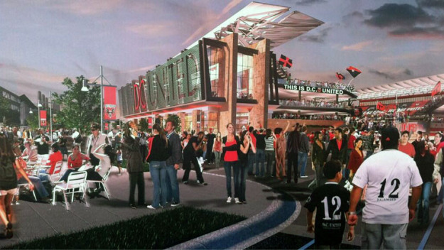 Artist rendering of proposed new D.C. United stadium. (credit: Matt Del Signore/All-News 99.1 WNEW)