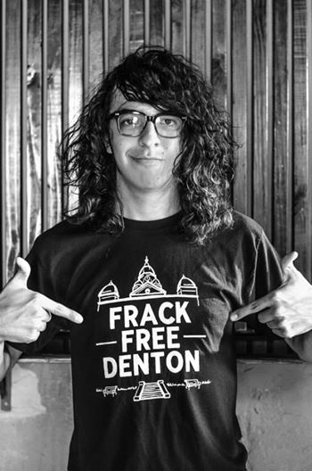 Cameron Trevino of 'Space State' and 'Losing' showing his support for the ban on fracking. 

Vote FOR the ban Nov 4th from 7am-7pm. Go to votedenton.com to find your voting location. 

Hear Space State here: 
http://spacestate.bandcamp.com

Hear 'Losing' here: https://www.facebook.com/losingtx

Photo credit: Merrie Earnest