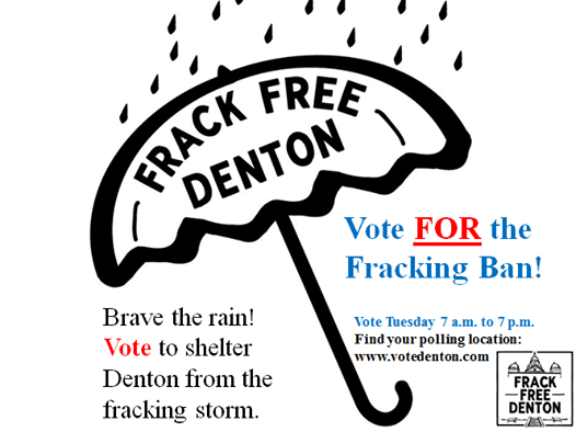 Photo: A little rain won't stop us from voting to protect OUR DENTON! Vote Tuesday 7 a.m. to 7 p.m. Find your polling location and ID requirement at www.votedenton.com.