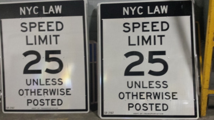 speedlimit2 NYC Dept. Of Transportation Unveils New 25 MPH Signs