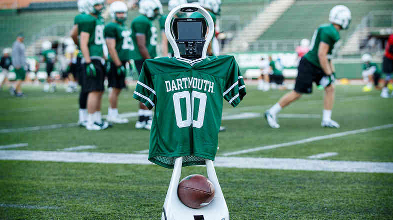 Go Big Green! Dartmouth is testing the VGo robot to help diagnose concussions when neurologists aren't at the game.