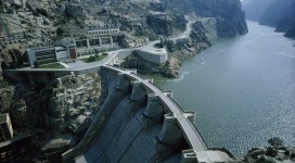A view of the Picote Dam, a hydroelectric installation in Tras Os Montes, Portugal, on the Douro River. Credit: VOLKMAR K. WENTZEL/National Geographic Creative
