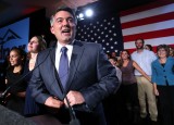 Senator-elect, U.S. Rep. Cory Gardner, (R-Colo.), delivers his victory speech to supporters during a GOP election night gathering at the Hyatt Regency Denver Tech Center, in Denver, Colo., Tuesday Nov. 4, 2014. Gardner defeated his Democratic opponent, incumbent Sen. Mark Udall. (AP Photo/Brennan Linsley)