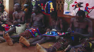 Fon appliqué workers in 1971, Abomey, Republic of Benin.