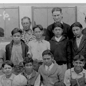 Long before he was president, Lyndon Johnson taught in Cotulla, Texas. He is pictured here with students in 1928.
