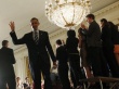 President Barack Obama departs after delivering remarks on student loans at the White House in Washington June 21, 2012.  REUTERS/Kevin Lamarque