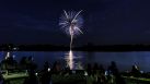 Residents enjoy fireworks over 200-acre Lake Woodlands as part of the 40th Anniversary Celebration.