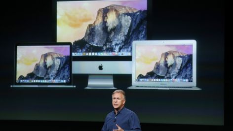 Apple Senior Vice President of Worldwide Marketing Phil Schiller announces the new iMac with 5k retina display during a special event on October 16, 2014 in Cupertino, California.  Apple unveiled the new iPad Air 2 tablet, iPad mini 3 and a Retina display iMac.