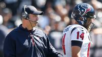 With Ryan Fitzpatrick (14) providing undistinguished play for nine games, a case can be made that it's time for Bill O'Brien, left, to make a switch at quarterback.