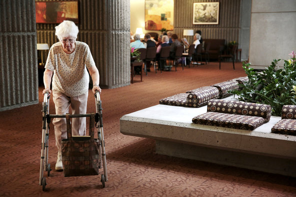 Eleanor Hammer, 92, at an assisted living facility in San Francisco in August.