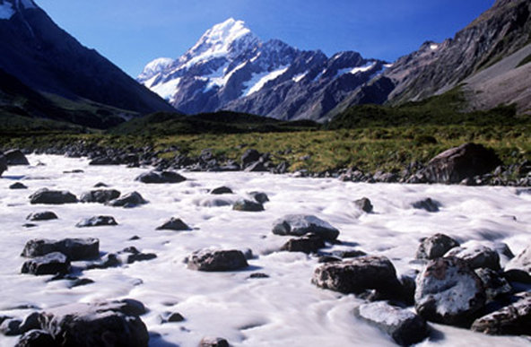 Mount Cook on South Island, New Zealand.
