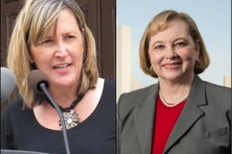 Republican Konni Burton (l) defeated Democrat Libby Willis for the SD-10 Senate seat vacated by Wendy Davis.