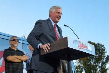 Democratic nominee for comptroller at a campaign event with Tejano legend Little Joe, October 24, 2014.