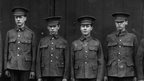 British teenage soldiers during an inspection