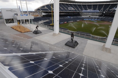 Solar panels at Kauffman Stadium