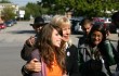 CANDY CLARK HUNG OUT WITH STUDENTS OUTSIDE AFTER HER PRESENTATION IN THE TRIMBLE TECH AUDITORIUM. (photo by jeff prince)