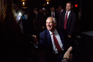 Greg Abbott at his victory party, Nov. 4, 2014