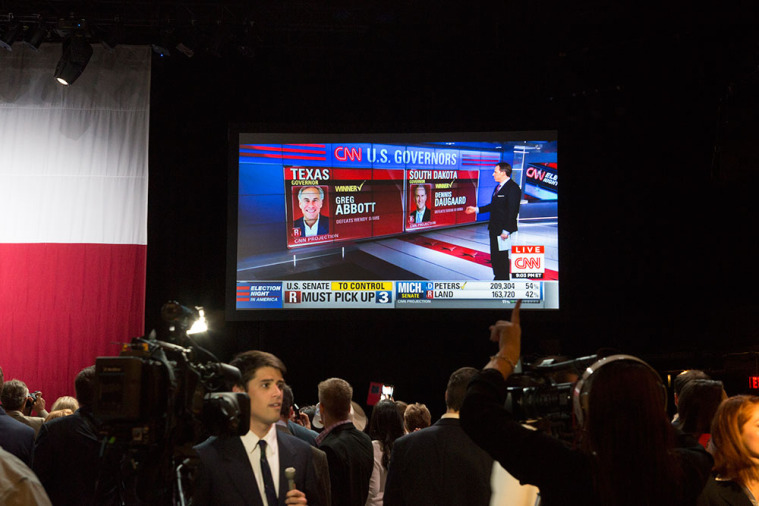 The party gets underway at Greg Abbott's campaign HQ in Austin. 