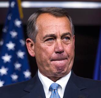 Image: Republican Speaker of the House from Ohio, John Boehner speaks to the media about the Republican route in the US midterm elections